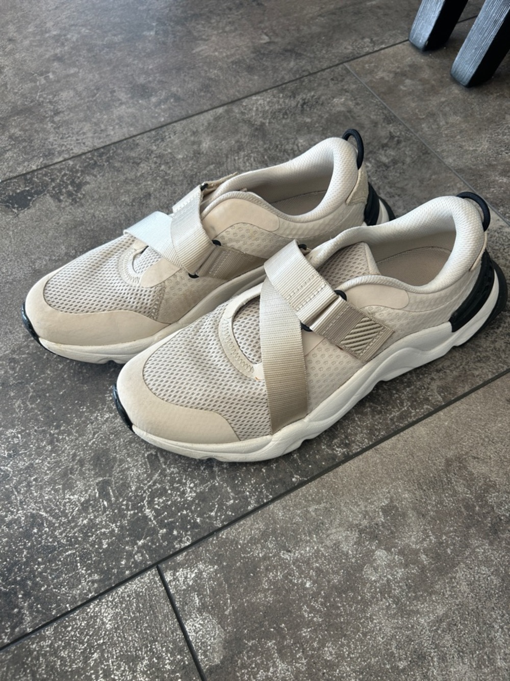 Sorel Neutral Beige Slip-On Athletic Sneakers with Strap